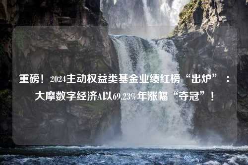 重磅！2024主动权益类基金业绩红榜“出炉” ：大摩数字经济A以69.23%年涨幅“夺冠”！