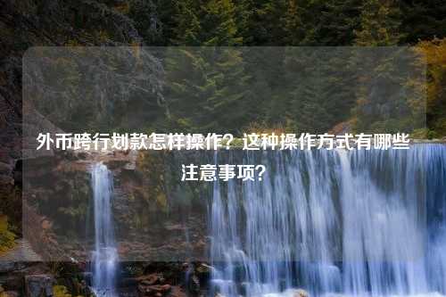 外币跨行划款怎样操作？这种操作方式有哪些注意事项？